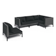 vidaXL 5 Piece Steel Standard Garden Lounge Set in Gray