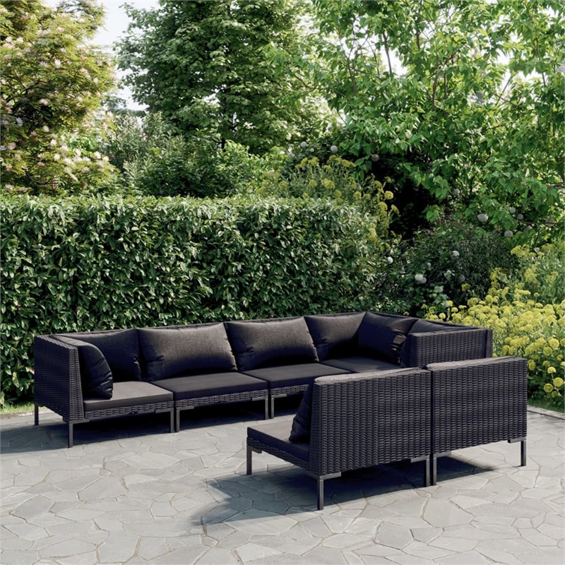 vidaXL 7 Piece Steel Garden Lounge Set in Gray