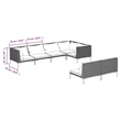vidaXL 7 Piece Steel Garden Lounge Set in Gray