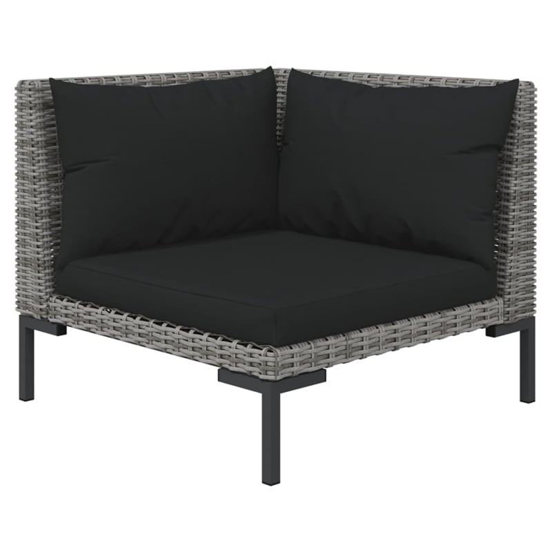 vidaXL 8 Piece Poly Rattan Garden Lounge Set in Black/Gray