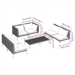 vidaXL 7 Piece Steel Garden Lounge Set in Gray