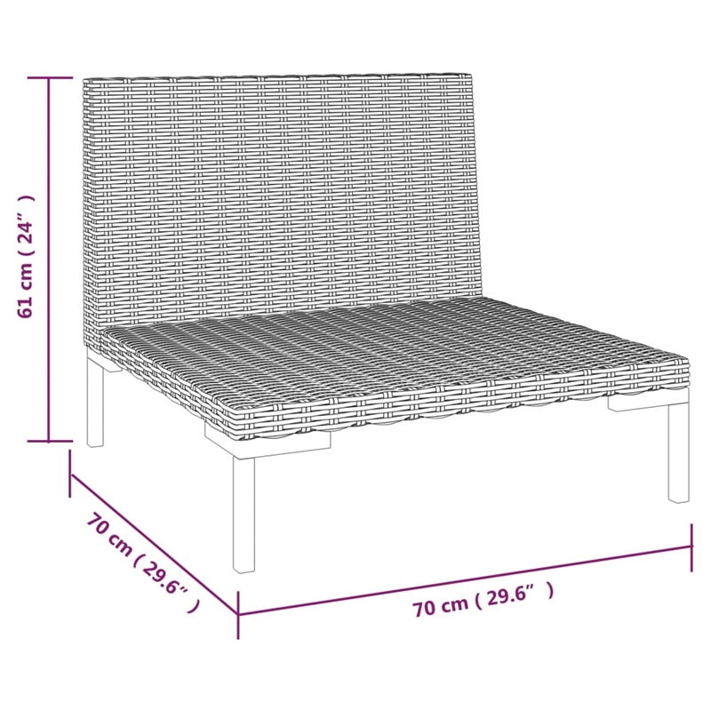 vidaXL 8 Piece Garden Lounge Set in Black/Gray