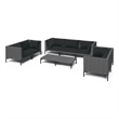 vidaXL 8 Piece Garden Lounge Set in Black/Gray