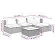 vidaXL 5 Piece Steel Small Garden Lounge Set in Brown
