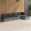 vidaXL 5 Piece Steel Garden Lounge Set in Gray