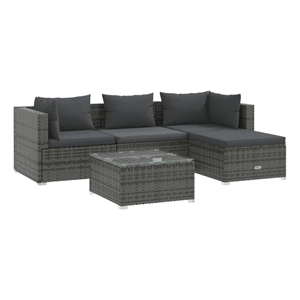 vidaXL 5 Piece Steel Garden Lounge Set in Gray/Anthracite