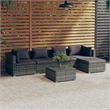 vidaXL 6 Piece Steel Garden Lounge Set in Gray