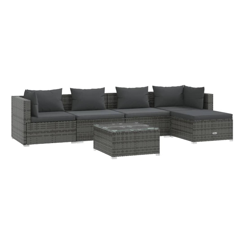 vidaXL 6 Piece Steel Garden Lounge Set in Gray