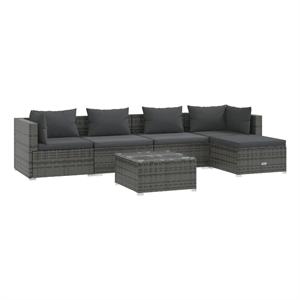 vidaXL 6 Piece Steel Garden Lounge Set in Gray