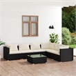 vidaXL Steel Garden Lounge Set in Black/Cream