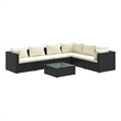 vidaXL Steel Garden Lounge Set in Black/Cream