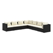 vidaXL 7 Piece Garden Lounge Set in Black/Cream