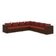 vidaXL 7 Piece Poly Rattan Garden Lounge Set in Brown