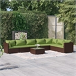 vidaXL 8 Piece Garden Lounge Set in Green/Brown