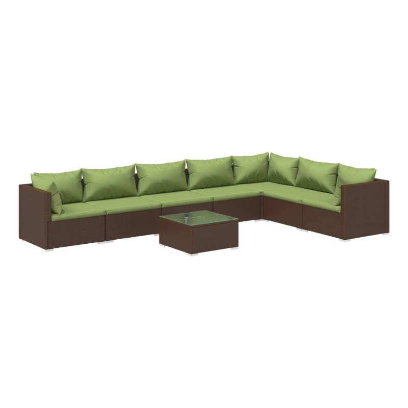 vidaXL 8 Piece Garden Lounge Set in Green/Brown
