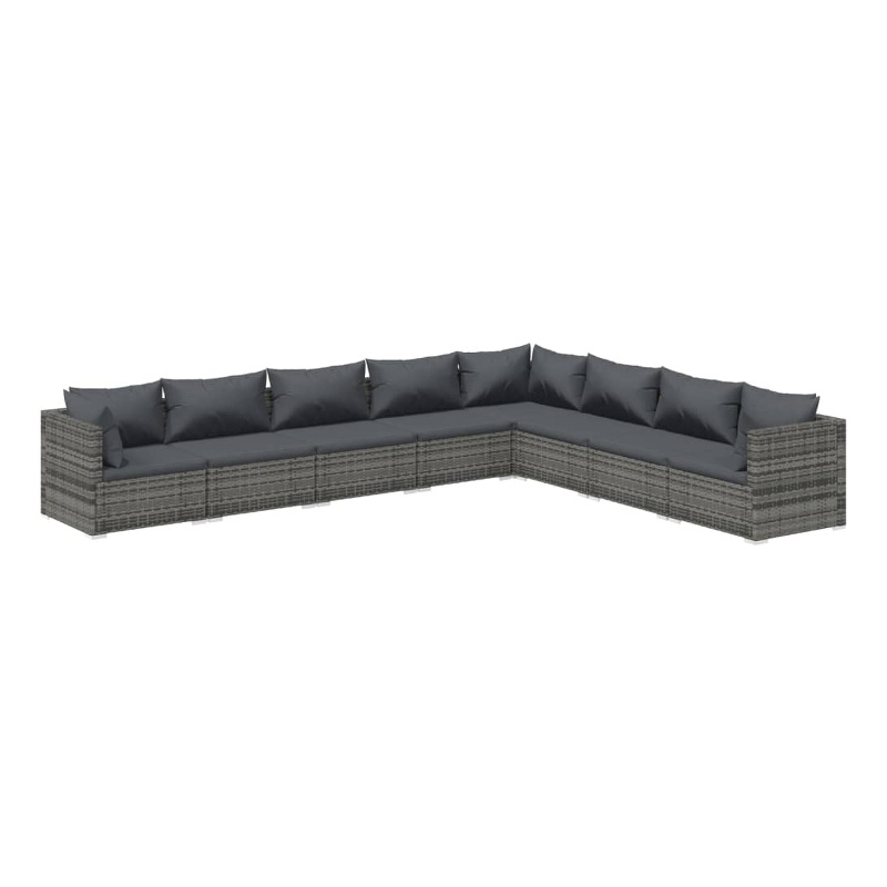 vidaXL 8 Piece Steel Garden Lounge Set in Gray