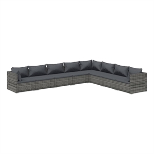 vidaXL 8 Piece Steel Garden Lounge Set in Gray