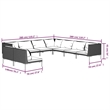 vidaXL 9 Piece Steel Garden Lounge Set in Gray