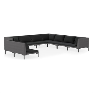 vidaXL 9 Piece Steel Garden Lounge Set in Gray