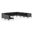 vidaXL 9 Piece Steel Garden Lounge Set in Gray