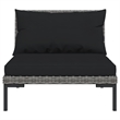 vidaXL 14 Piece Poly Rattan Garden Lounge Set in Black/Gray
