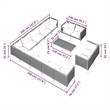 vidaXL 14 Piece Poly Rattan Garden Lounge Set in Black/Gray
