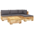 vidaXL 5 Piece Wood Garden Lounge Set in Gray