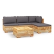 vidaXL 5 Piece Wood Garden Lounge Set in Gray