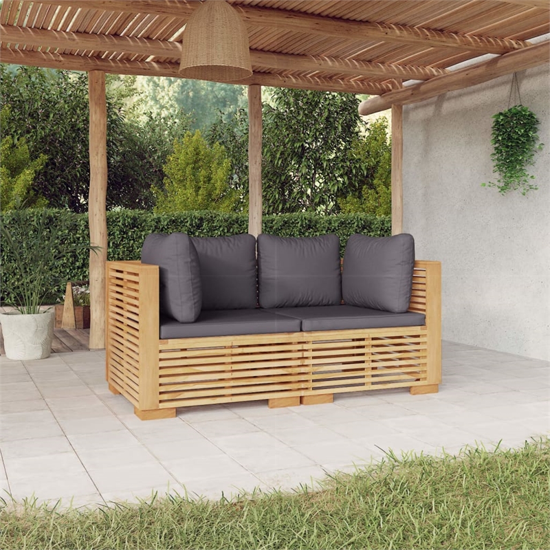 vidaXL Wood Garden Lounge Set in Gray/Natural