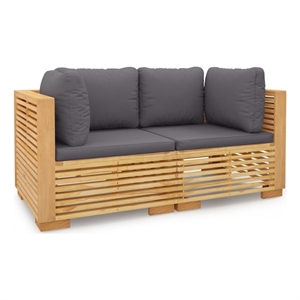 vidaXL Wood Garden Lounge Set in Gray/Natural