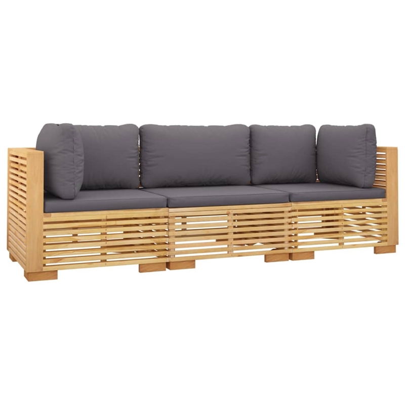 vidaXL 3 Piece Wood Garden Lounge Set in Gray