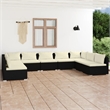 vidaXL 9 Piece Garden Lounge Set in Black/Cream