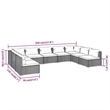 vidaXL 9 Piece Garden Lounge Set in Black/Cream