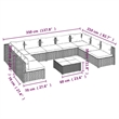 vidaXL 10 Piece Steel Garden Lounge Set in Gray