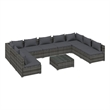 vidaXL 10 Piece Steel Garden Lounge Set in Gray