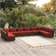 vidaXL 10 Piece Garden Lounge Set in Red/Brown
