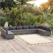vidaXL 10 Piece Steel Garden Lounge Set in Gray