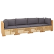 vidaXL 4 Piece Wood Small Garden Lounge Set in Gray