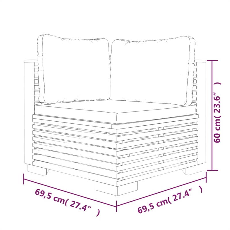 vidaXL 4 Piece Wood Small Garden Lounge Set in Gray