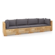 vidaXL 4 Piece Wood Small Garden Lounge Set in Gray