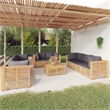 vidaXL 9 Piece Wood Garden Lounge Set in Gray