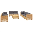 vidaXL 9 Piece Wood Garden Lounge Set in Gray