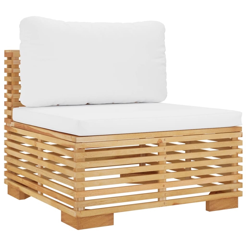 vidaXL 7 Piece Wood Medium Garden Lounge Set in Cream