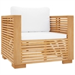 vidaXL 7 Piece Wood Medium Garden Lounge Set in Cream