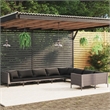 vidaXL 9 Piece Steel Garden Lounge Set in Gray
