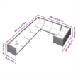 vidaXL 9 Piece Steel Garden Lounge Set in Gray