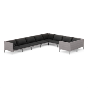 vidaXL 9 Piece Steel Garden Lounge Set in Gray