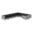 vidaXL 9 Piece Steel Garden Lounge Set in Gray