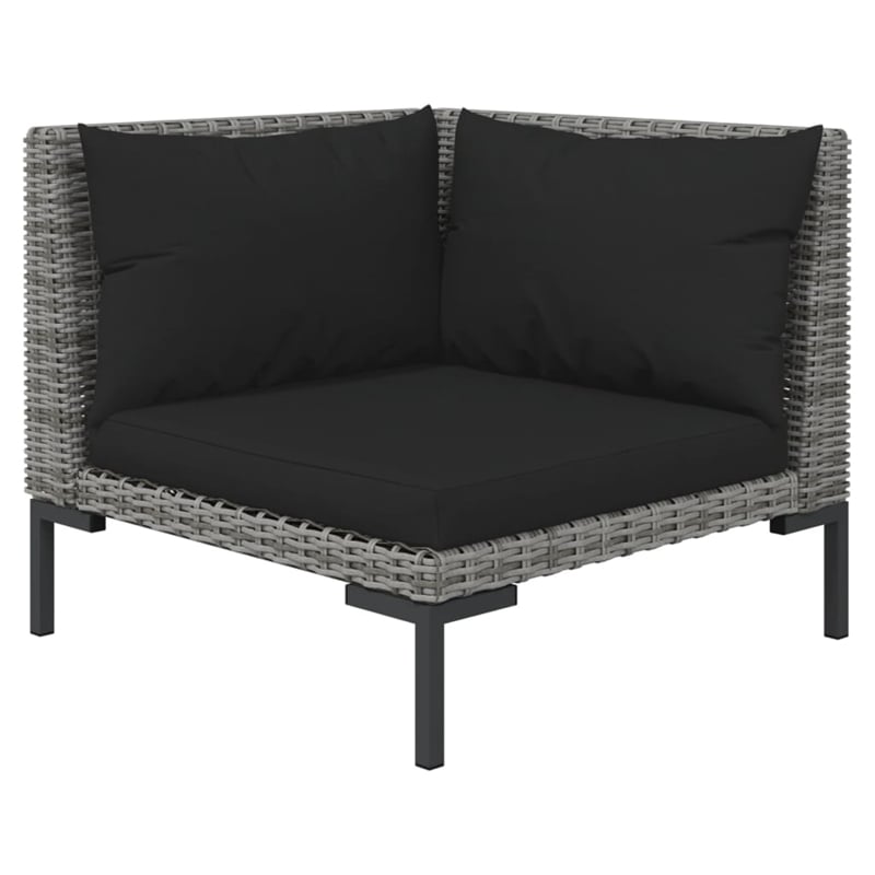 vidaXL Poly Rattan Large Garden Lounge Set in Gray
