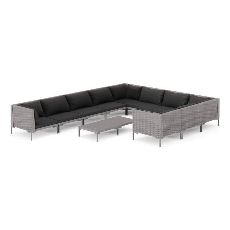 vidaXL 11 Piece Garden Lounge Set in Gray